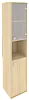 Офисный шкаф высокий узкий полузакрытый со стеклом(Л/Пр)