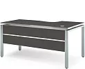 Стол на металлокаркасе письменный эргономичный с царгой (левый)