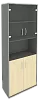Офисный шкаф комбинир. со стеклом + открытая полка