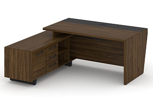 Стол руководителя с опорной тумбой (левый)