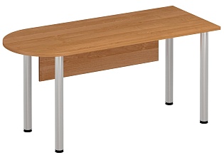 Стол письменный полукруглый на хромированных опорах с экраном ДСП